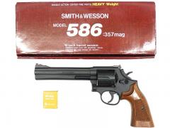 [マルシン] S&W M586 .357マグナム 6インチ HW 発火モデルガン 木製グリップカスタム (未発火)