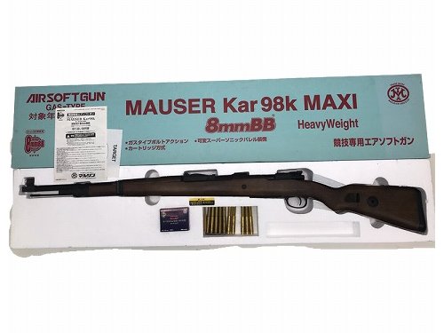 [マルシン] モーゼル Kar98K HW MAXI8 8mm 少し訳あり ガスライフル カート12本付 (中古)